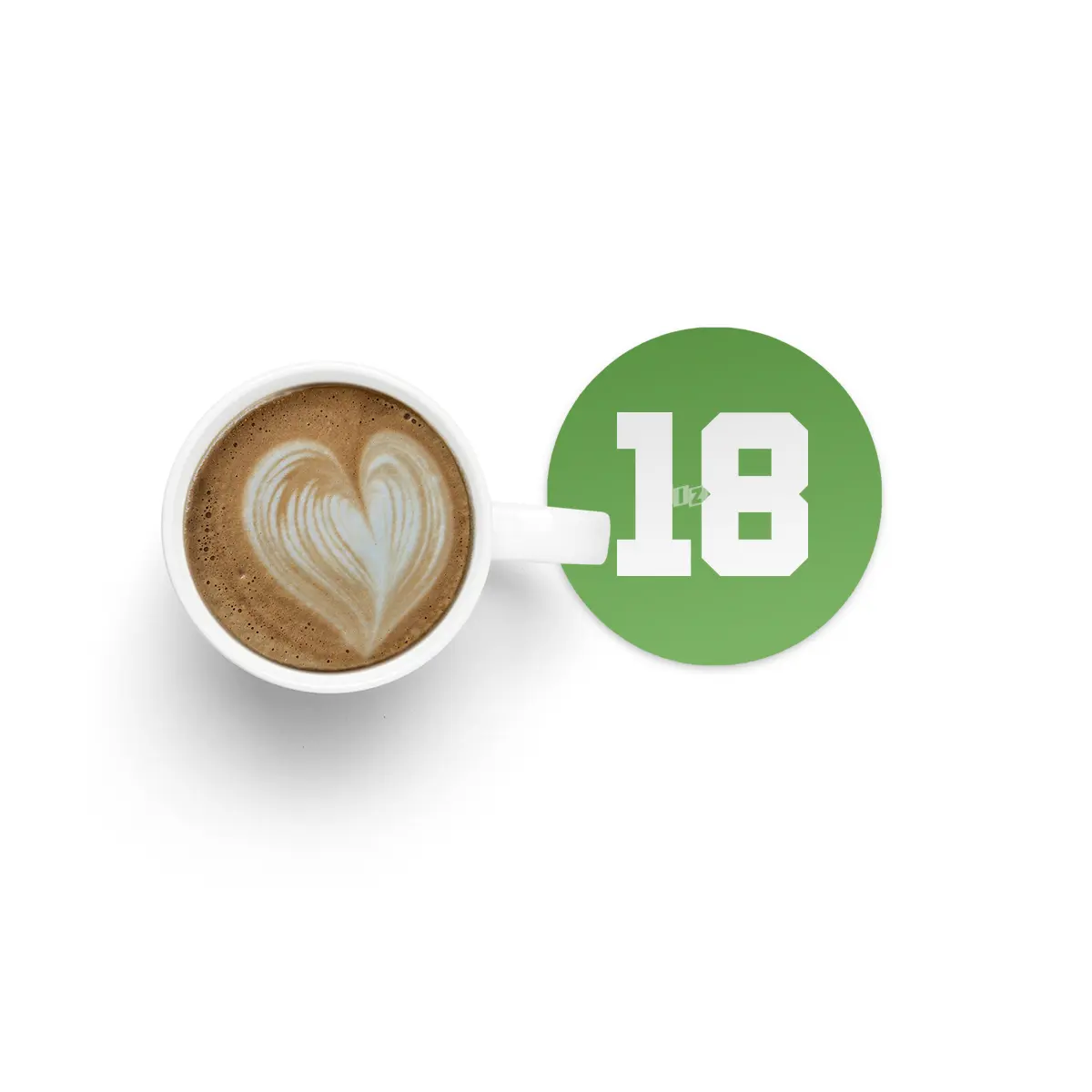 White Number 18 Bardak Altlığı