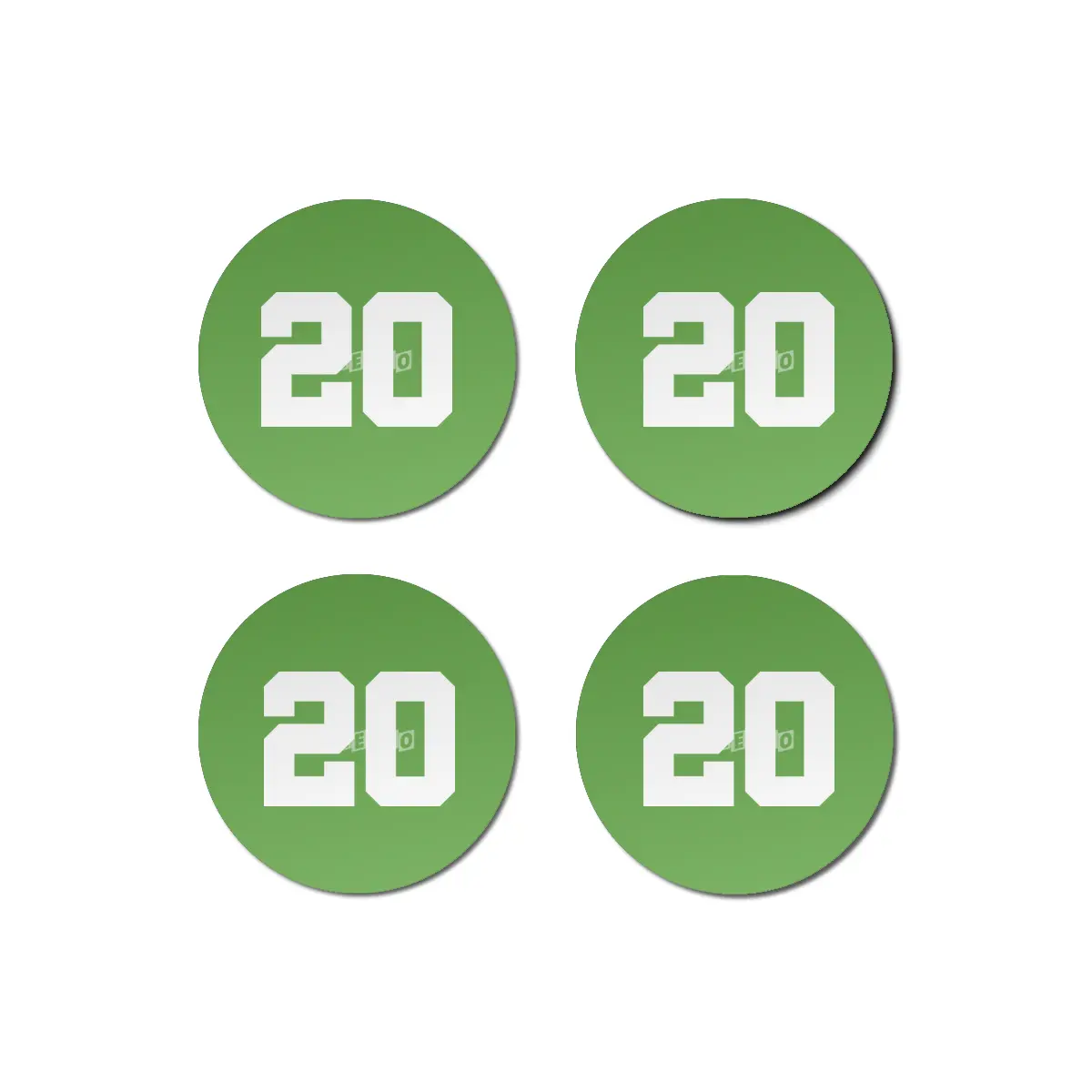 White Number 20 Bardak Altlığı
