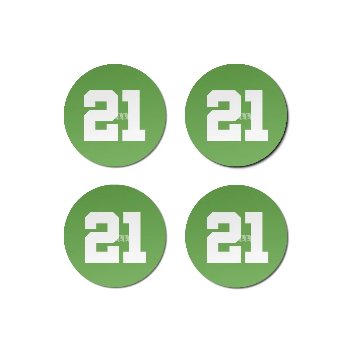 White Number 21 Bardak Altlığı