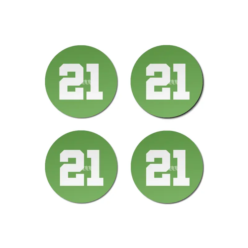 White Number 21 Bardak Altlığı