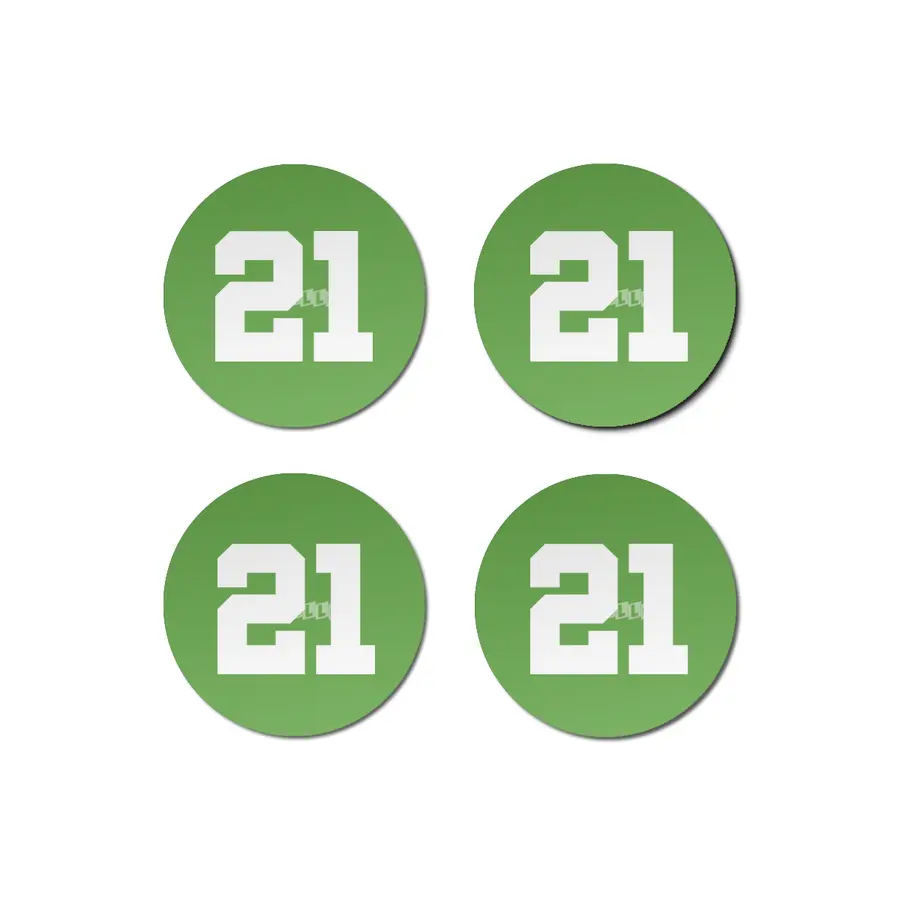 White Number 21 Bardak Altlığı