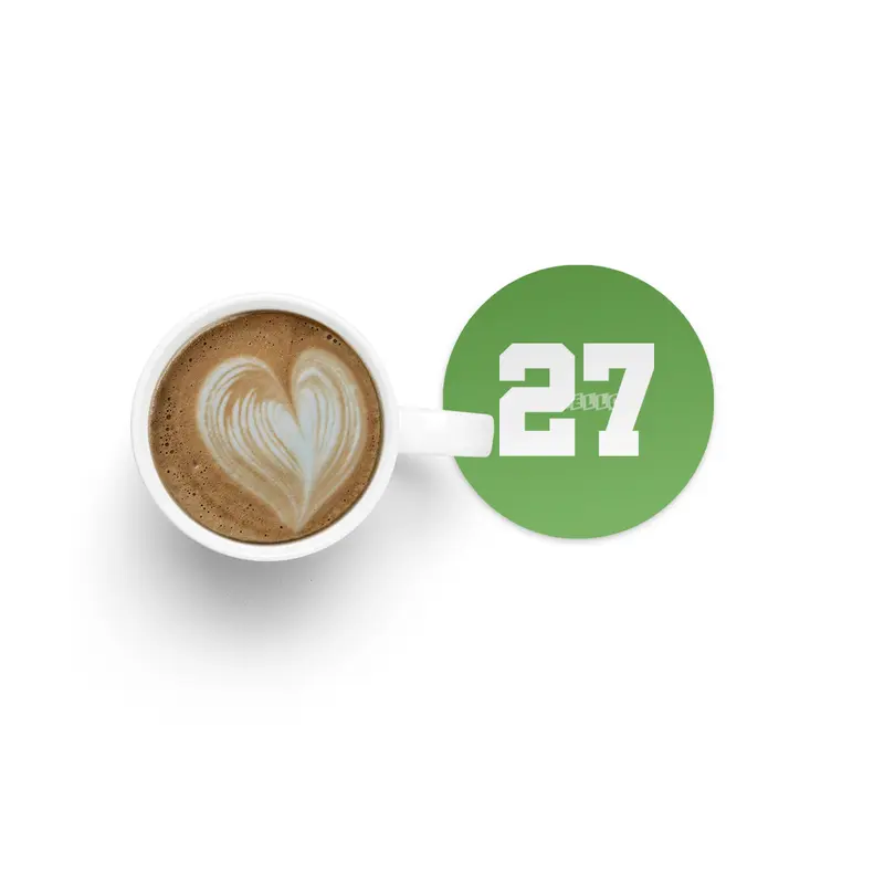 White Number 27 Bardak Altlığı