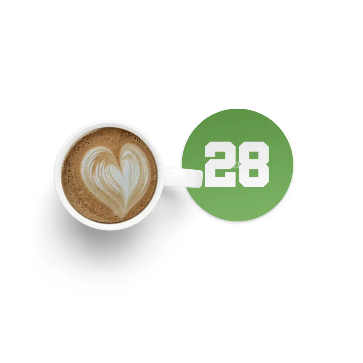 White Number 28 Bardak Altlığı