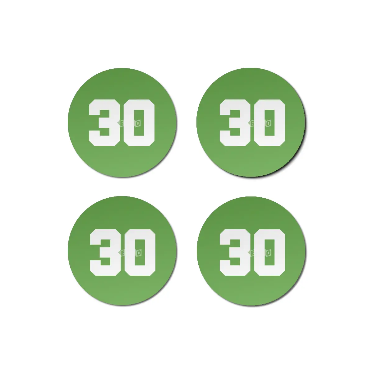 White Number 30 Bardak Altlığı