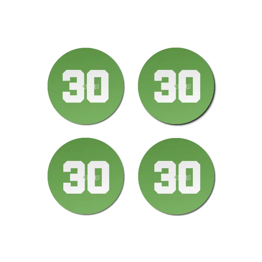 White Number 30 Bardak Altlığı