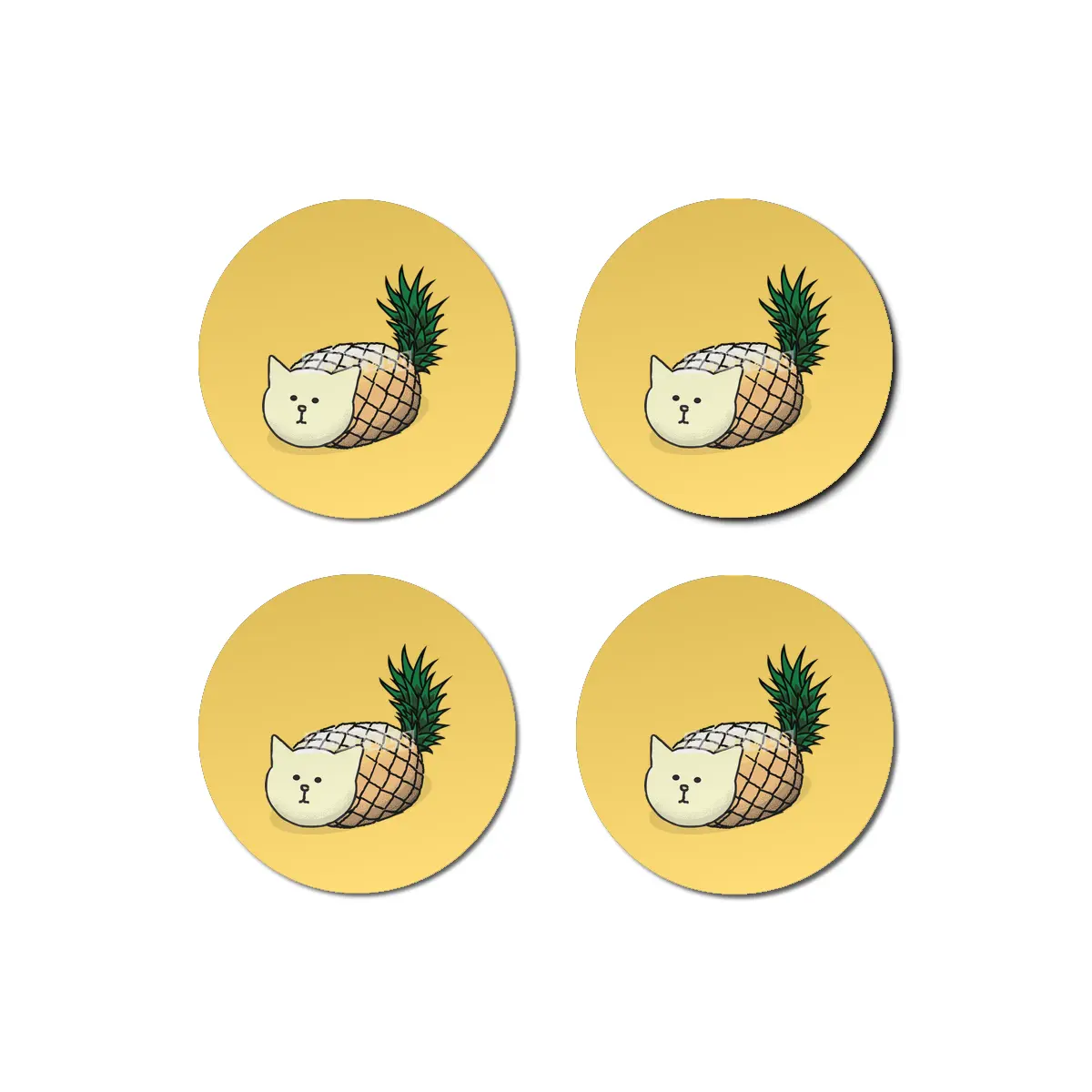 Pineapple Cat Bardak Altlığı