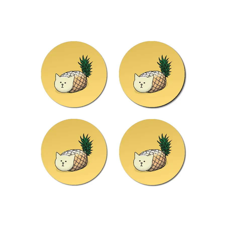 Pineapple Cat Bardak Altlığı