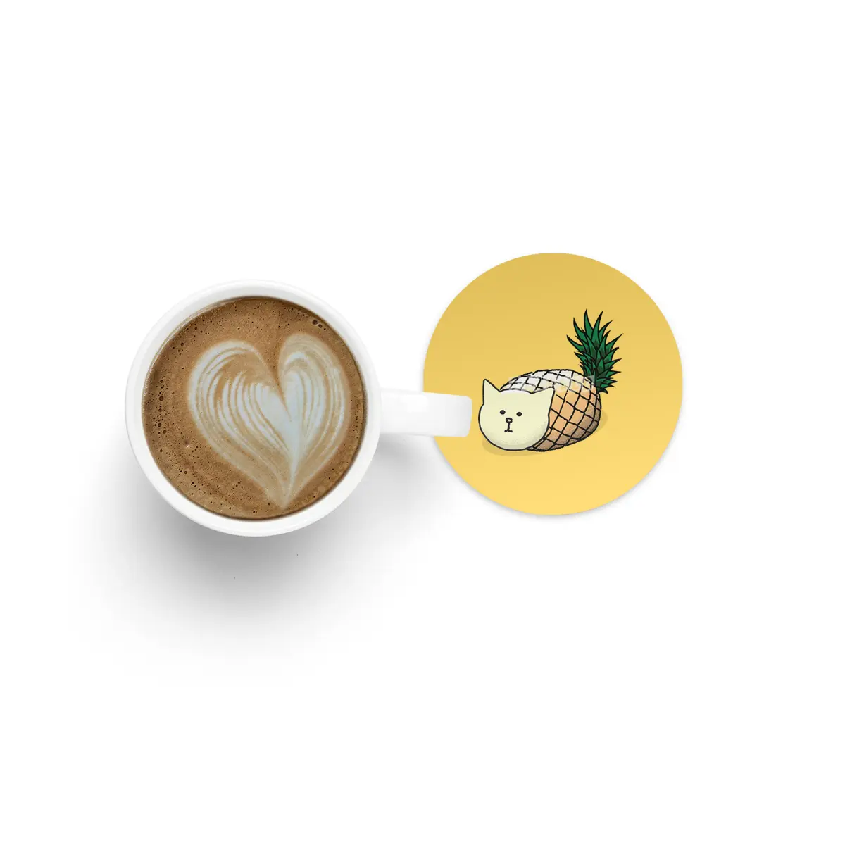 Pineapple Cat Bardak Altlığı