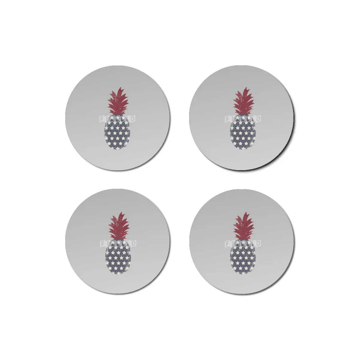 Patriotic Pineapple Bardak Altlığı