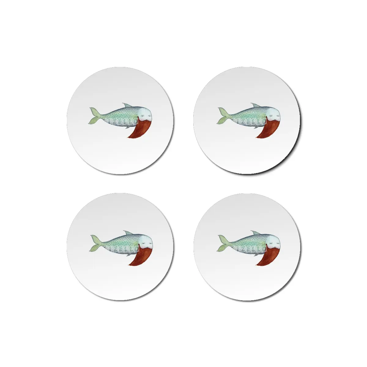 Fish with Beard Bardak Altlığı