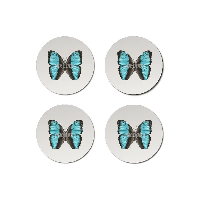 Blue Butterfly Insect Art Bardak Altlığı