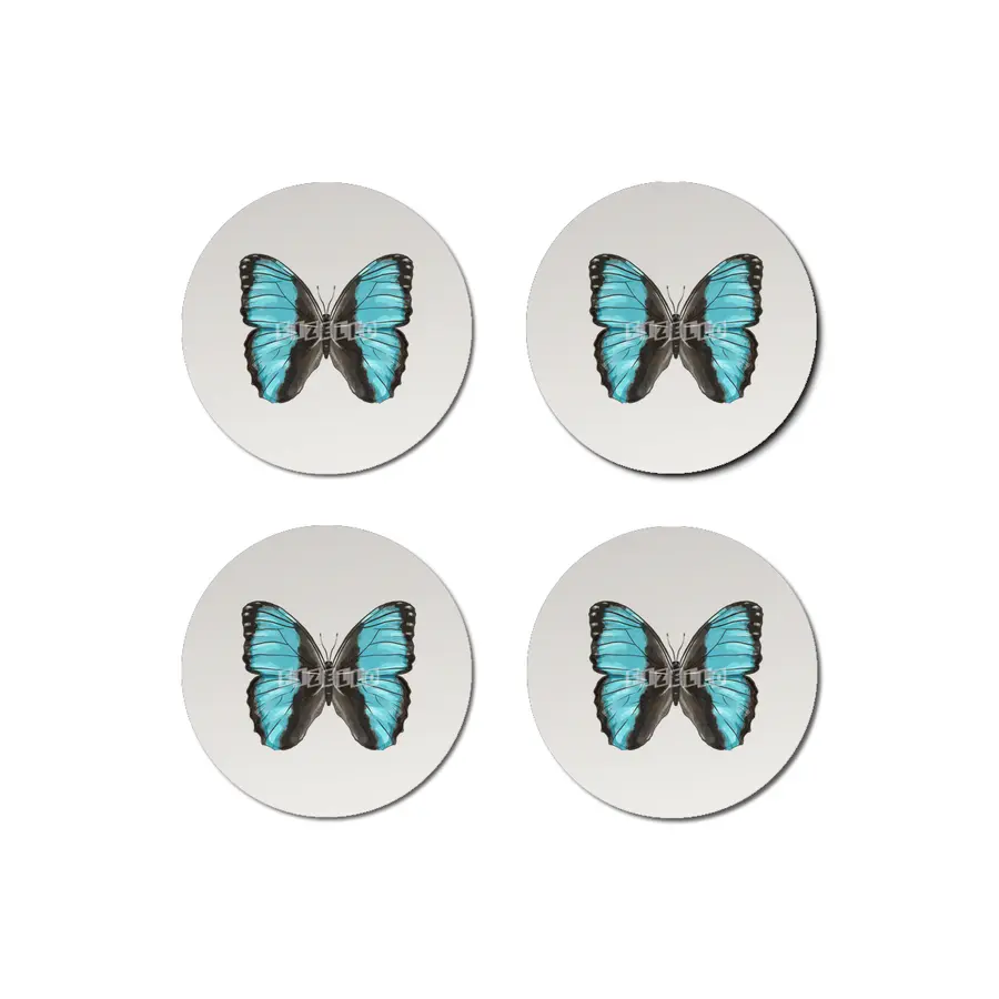 Blue Butterfly Insect Art Bardak Altlığı