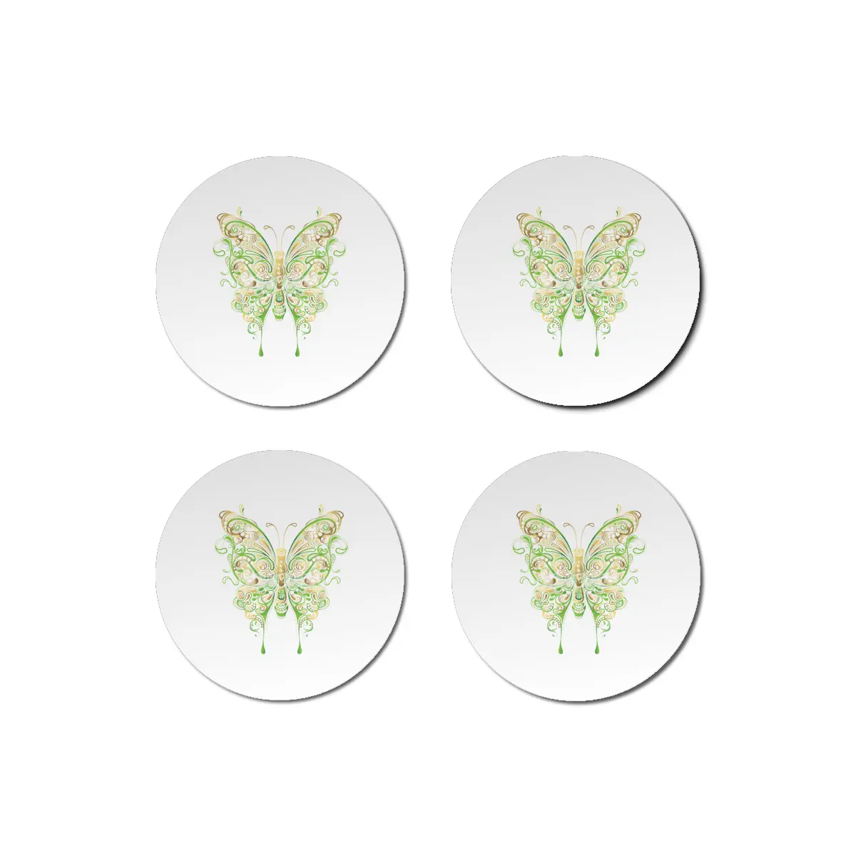 Ornamental Butterfly Bardak Altlığı
