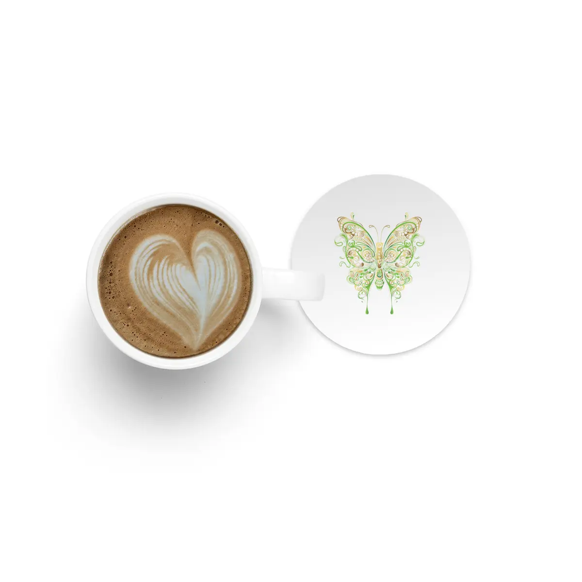 Ornamental Butterfly Bardak Altlığı