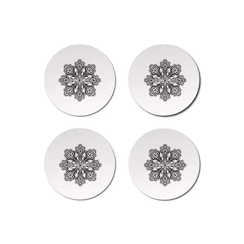 Decorative Snowflake Abstract Winter Ink Art Bardak Altlığı