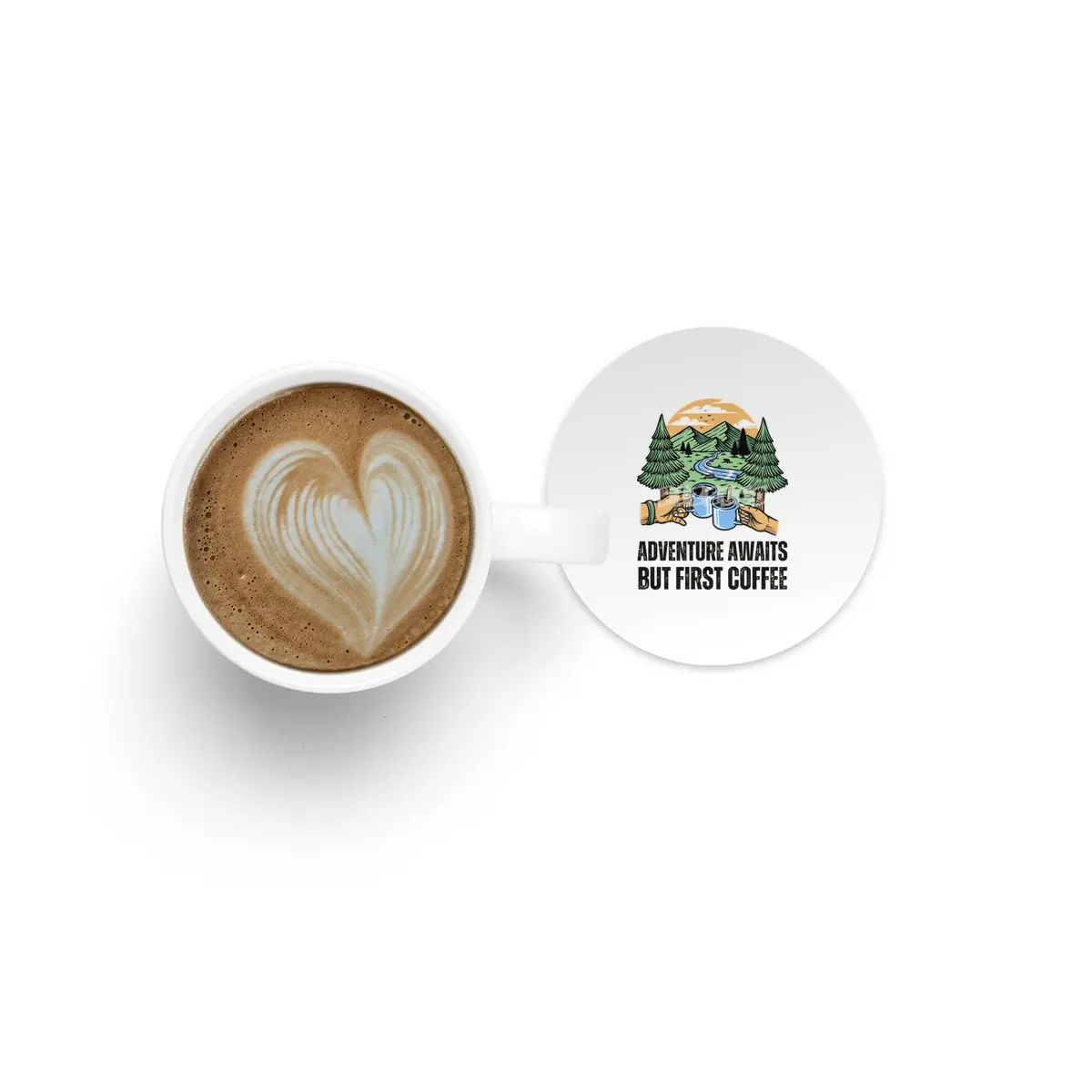 Adventure Awaits, But First Coffee Bardak Altlığı