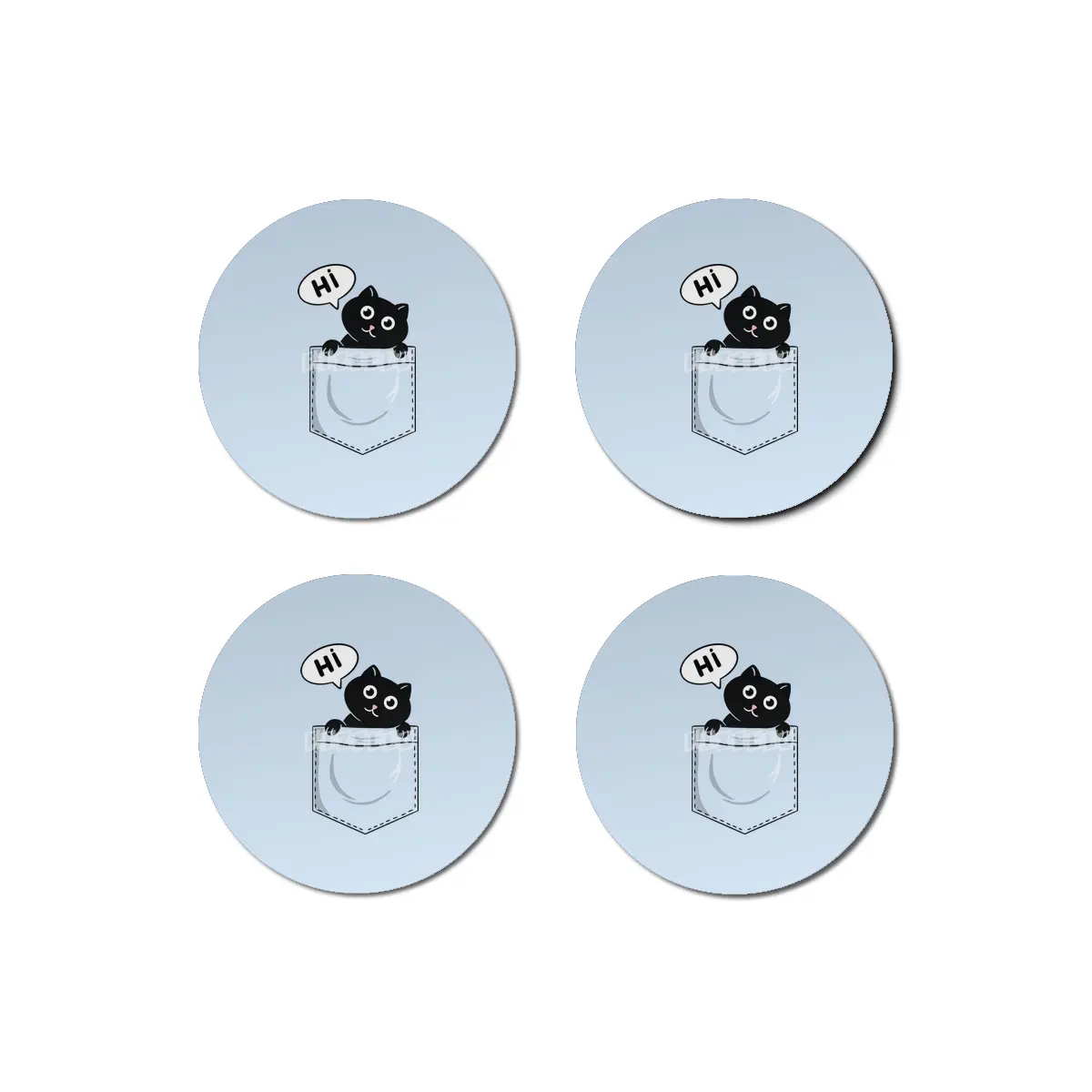 Cat pocket hi Bardak Altlığı