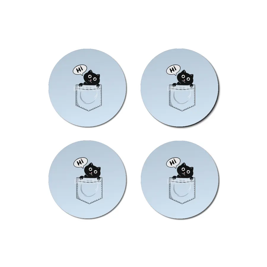 Cat pocket hi Bardak Altlığı