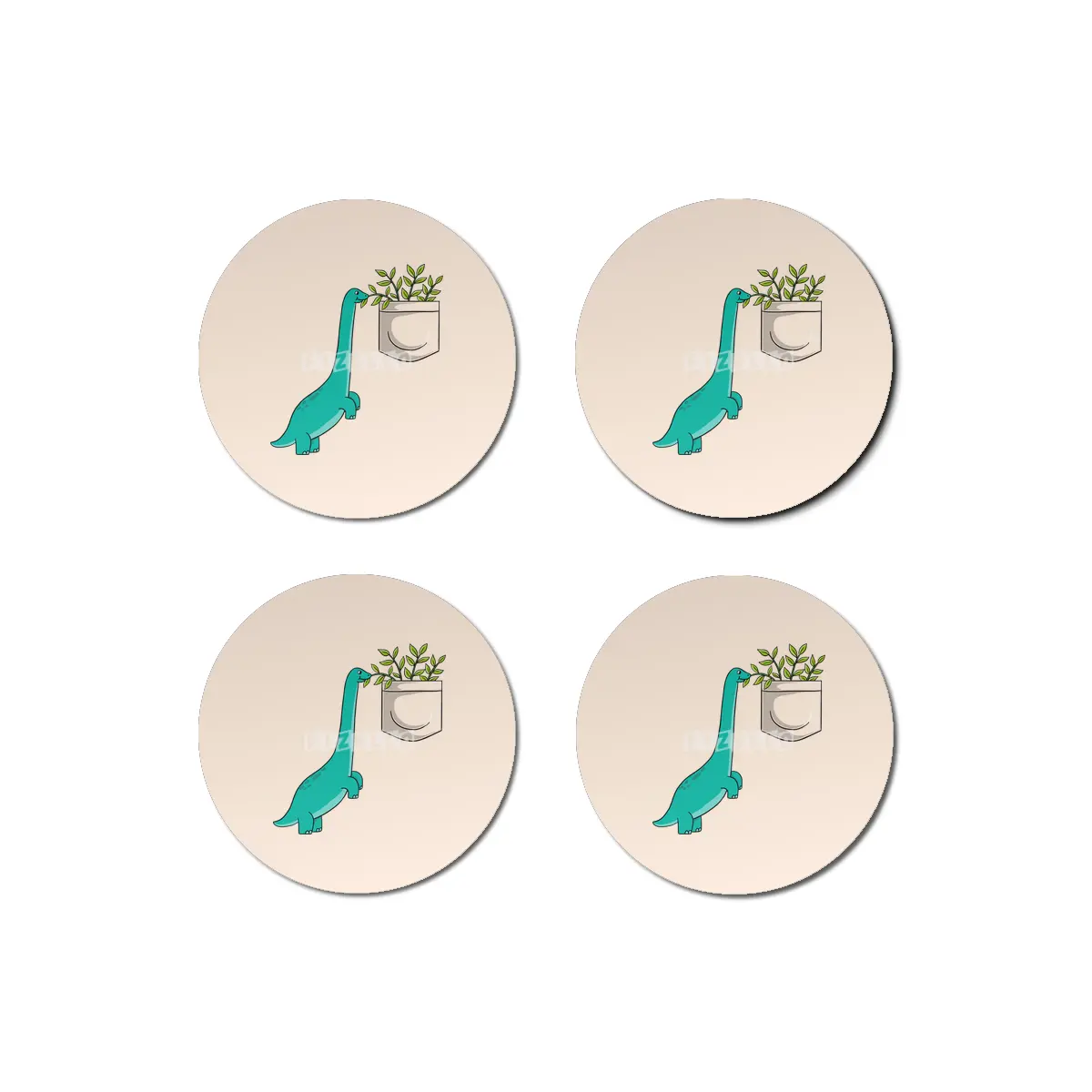 Dinosaur plants in pocket Bardak Altlığı