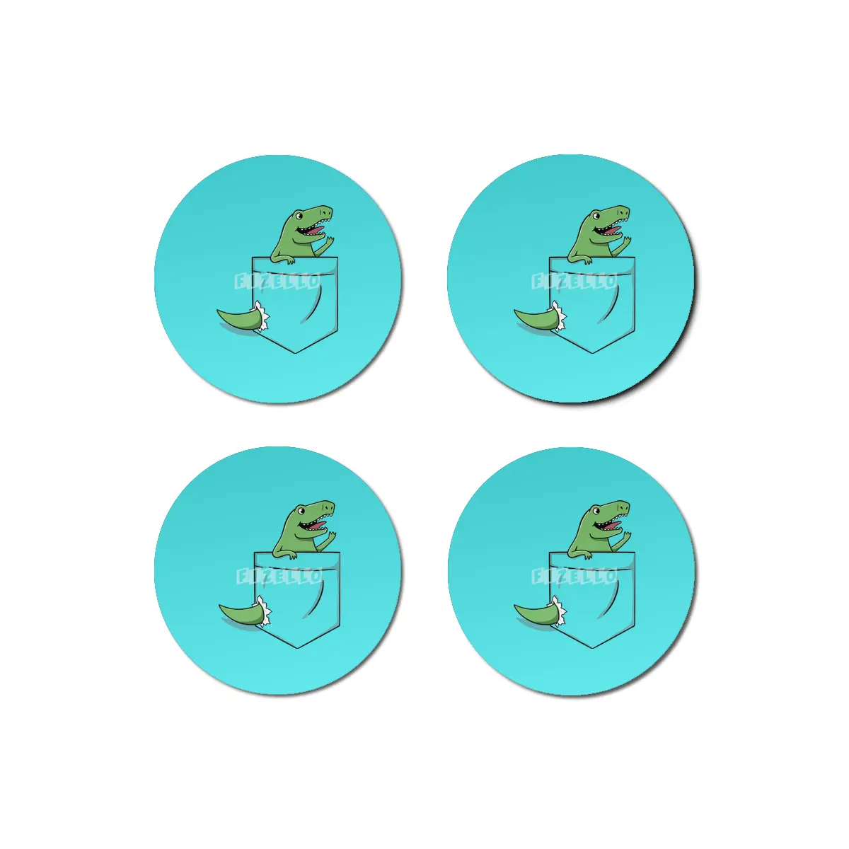 Dinosaur Pocket Bardak Altlığı