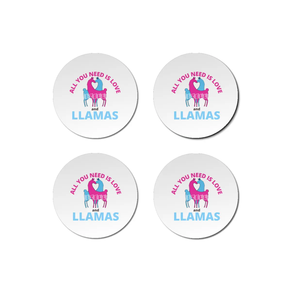 All You Need Is Love And Llamas Cute Animals Bardak Altlığı
