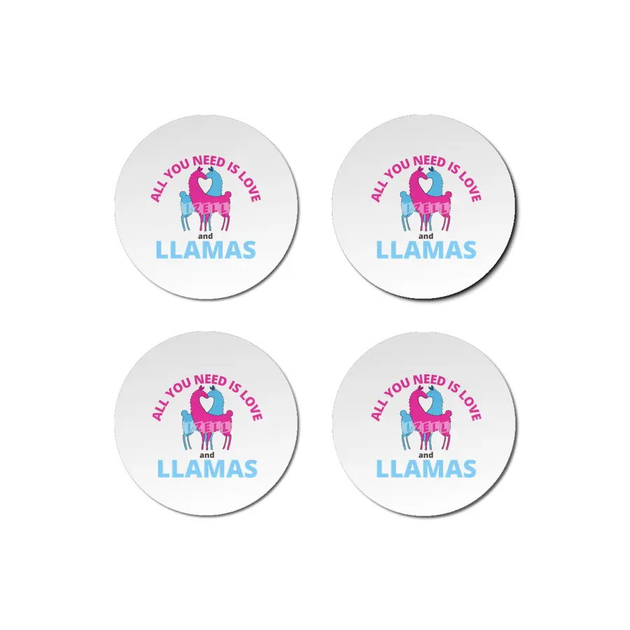 All You Need Is Love And Llamas Cute Animals Bardak Altlığı