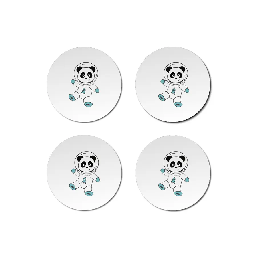 Astronauts Pandas Planet Earth Space Bardak Altlığı