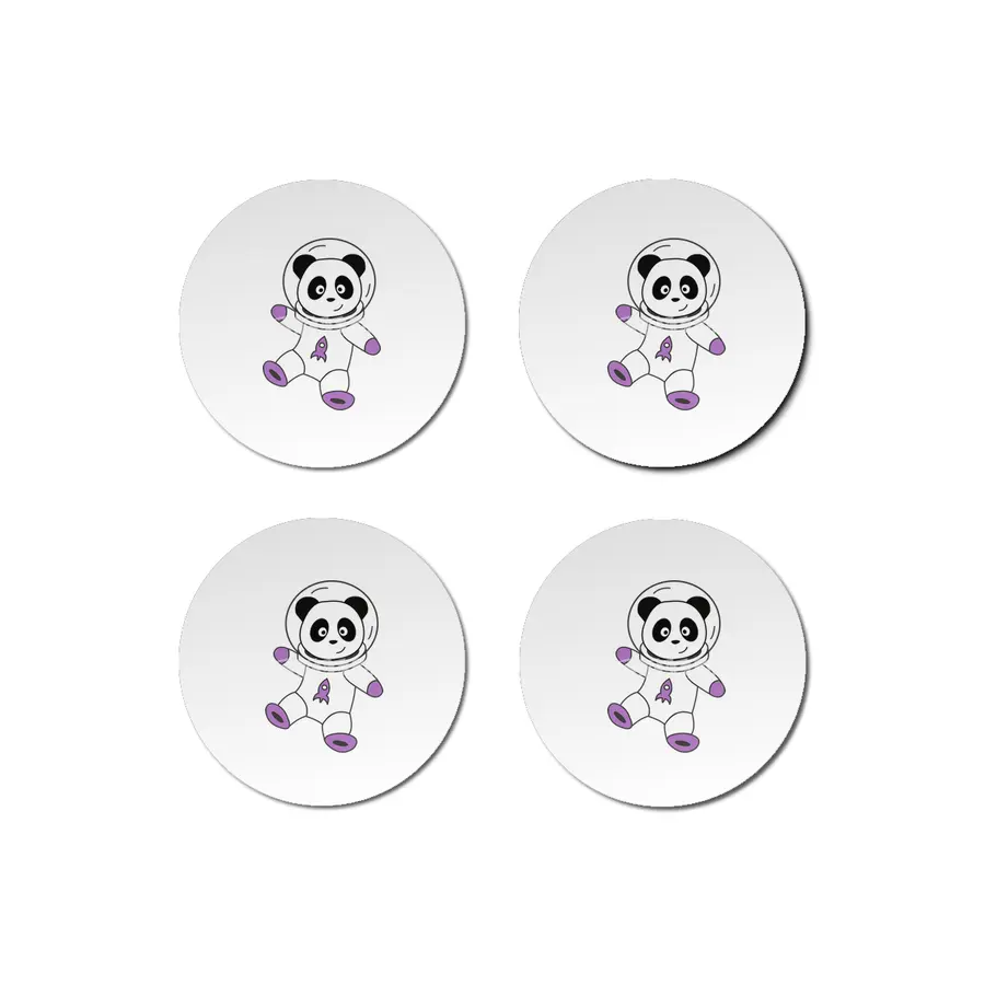 Astronauts Pandas Planet Earth Space Bardak Altlığı