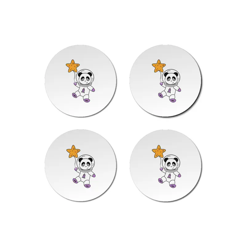 Astronauts Pandas Planet Earth Space Star Bardak Altlığı