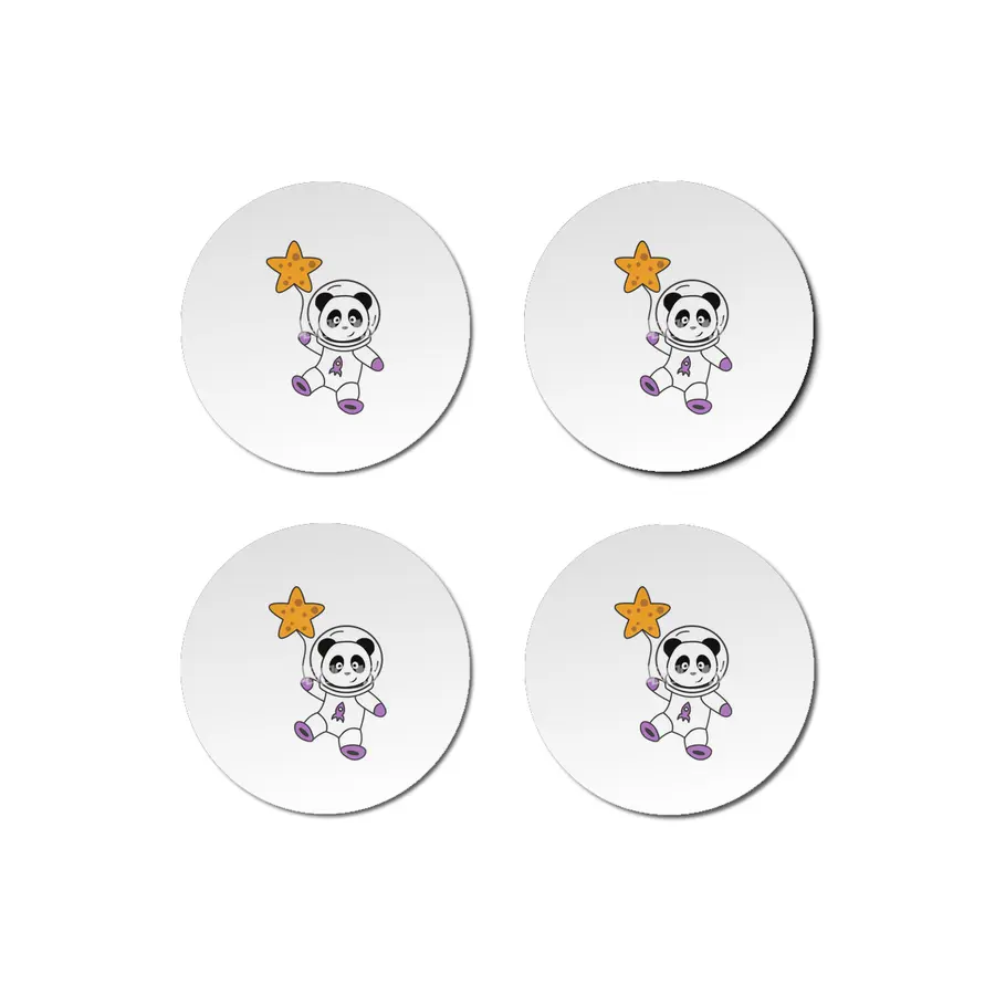 Astronauts Pandas Planet Earth Space Star Bardak Altlığı