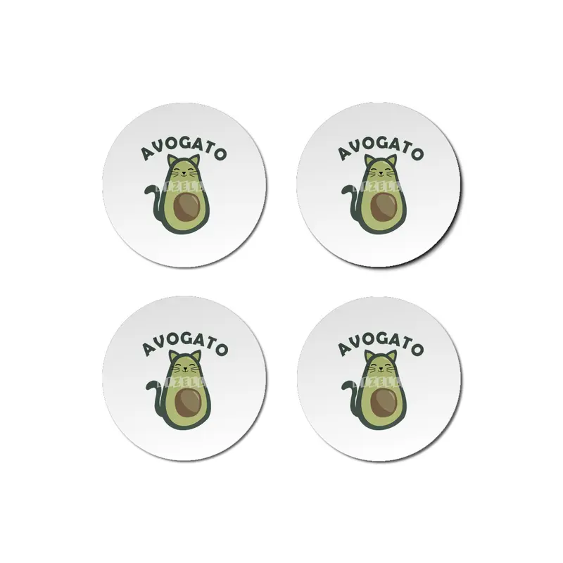 Avogato Avocado Cat Funny Food Green Bardak Altlığı