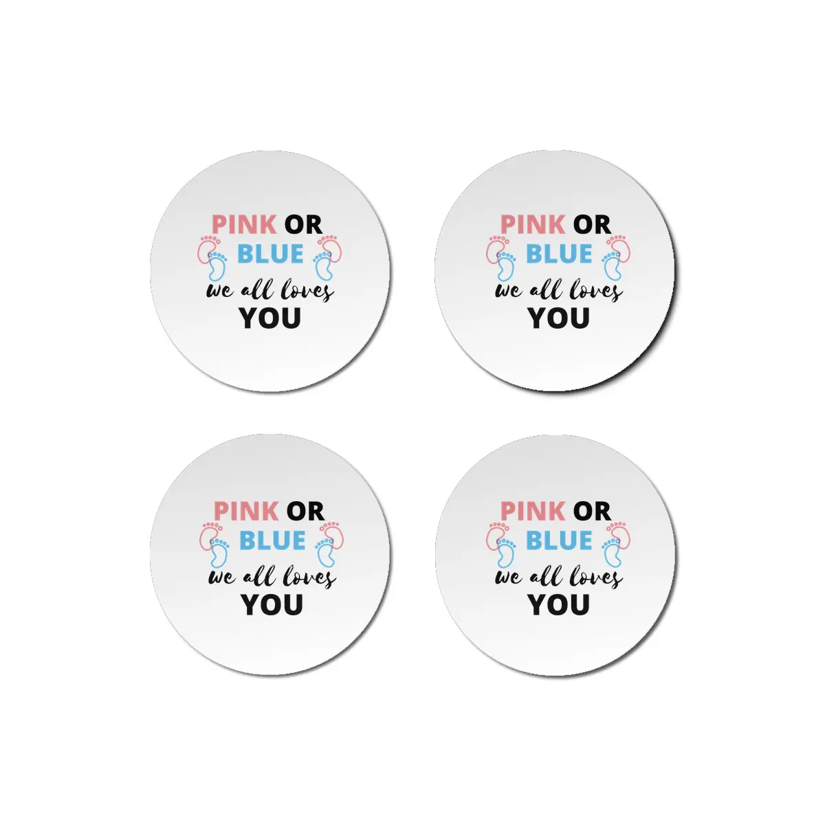 Baby Gender Reveal Ideas Pink Or Blue We All Love Bardak Altlığı