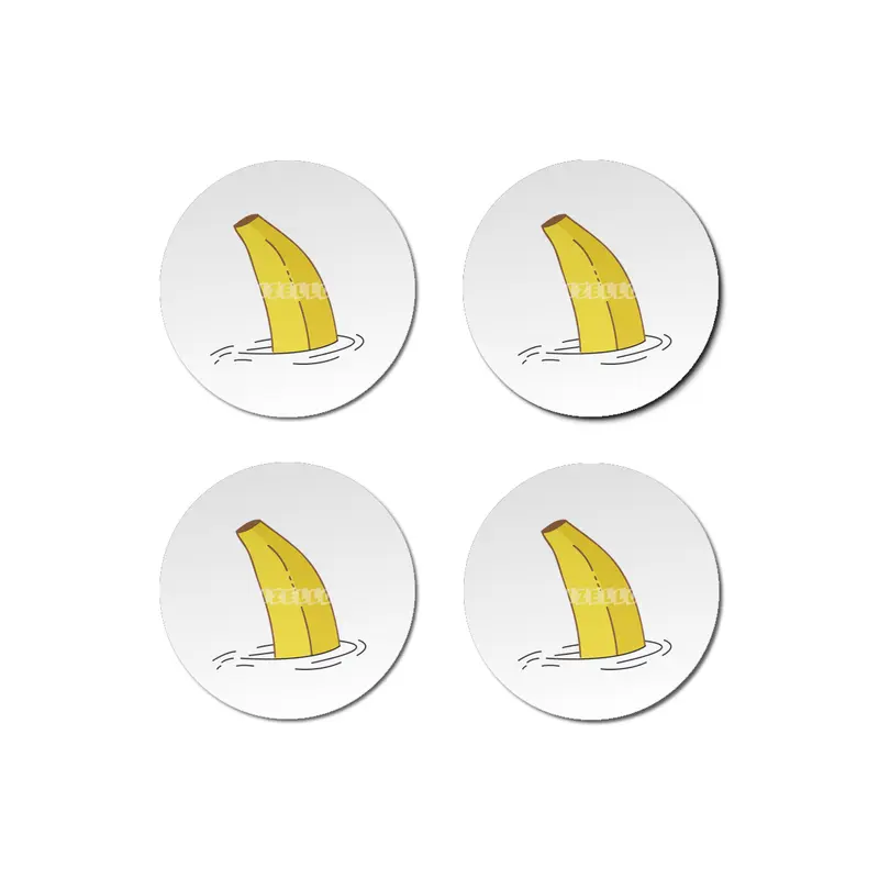 Banana Shark Fin Funny Banana Shark Fish Bardak Altlığı