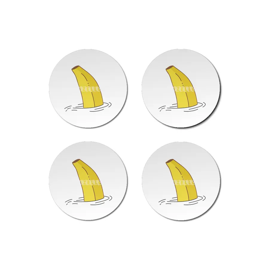 Banana Shark Fin Funny Banana Shark Fish Bardak Altlığı