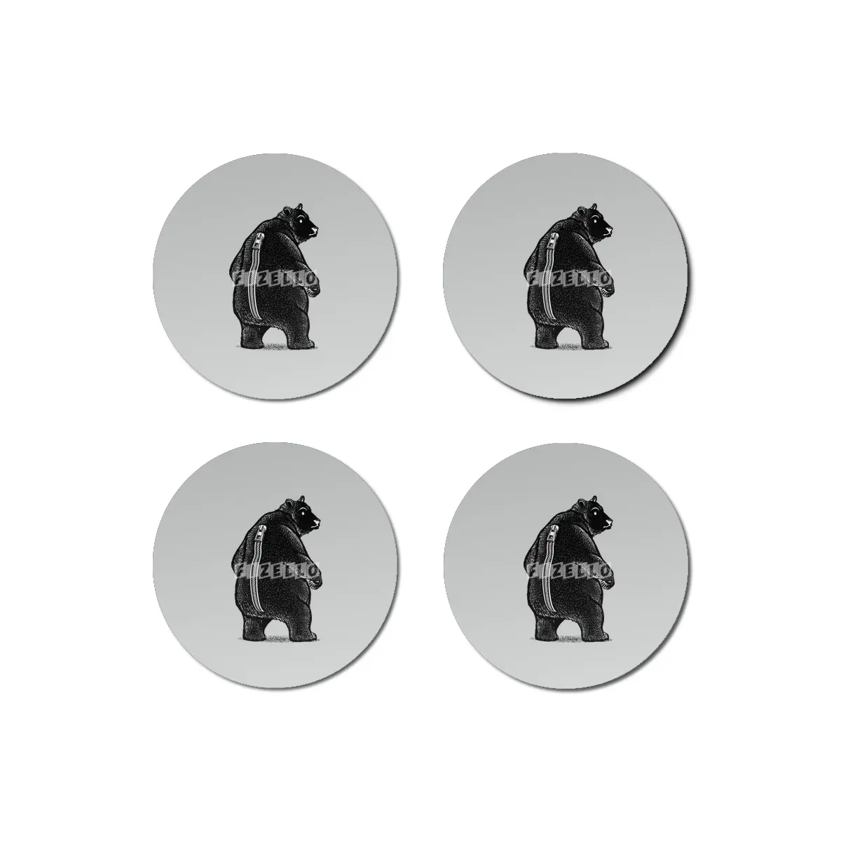 Zipper Bear Disguise Bardak Altlığı