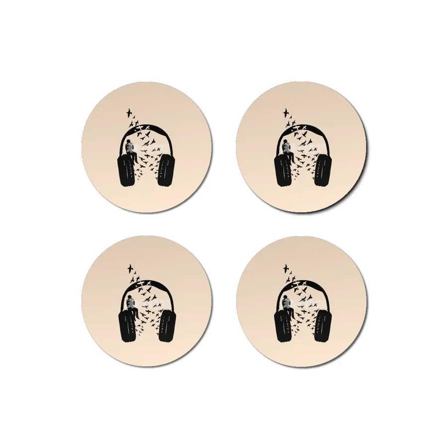 Headphone Harmonica Bardak Altlığı
