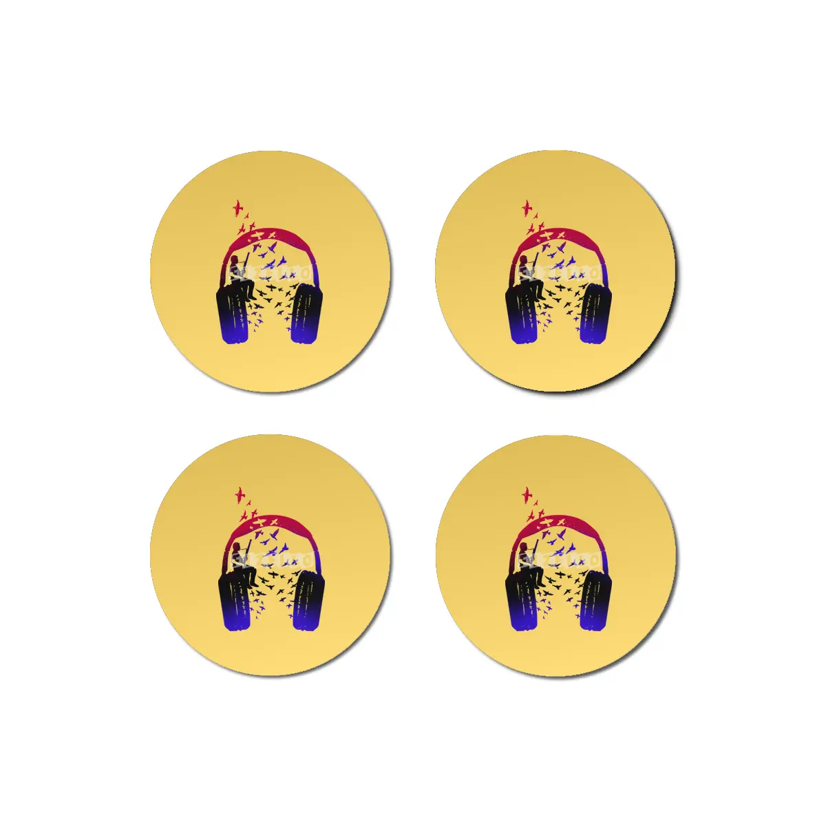 Headphone Music bassoon Bardak Altlığı