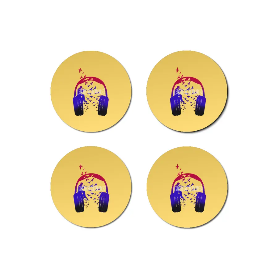 Headphone Music Bugle Bardak Altlığı