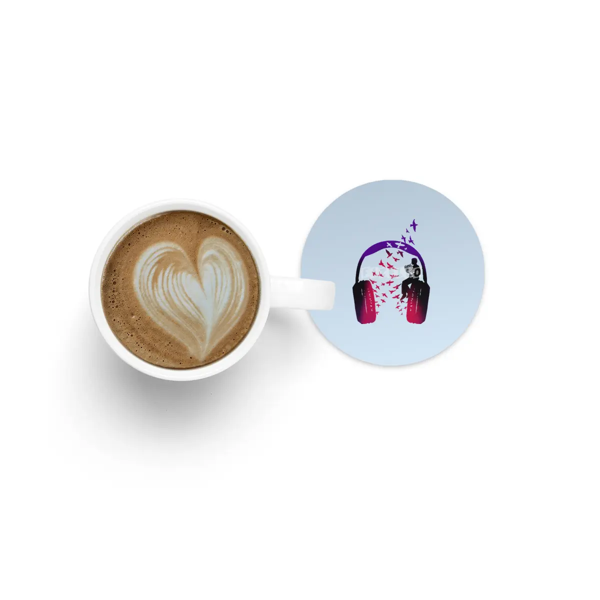 Headphone Music French Horn Bardak Altlığı