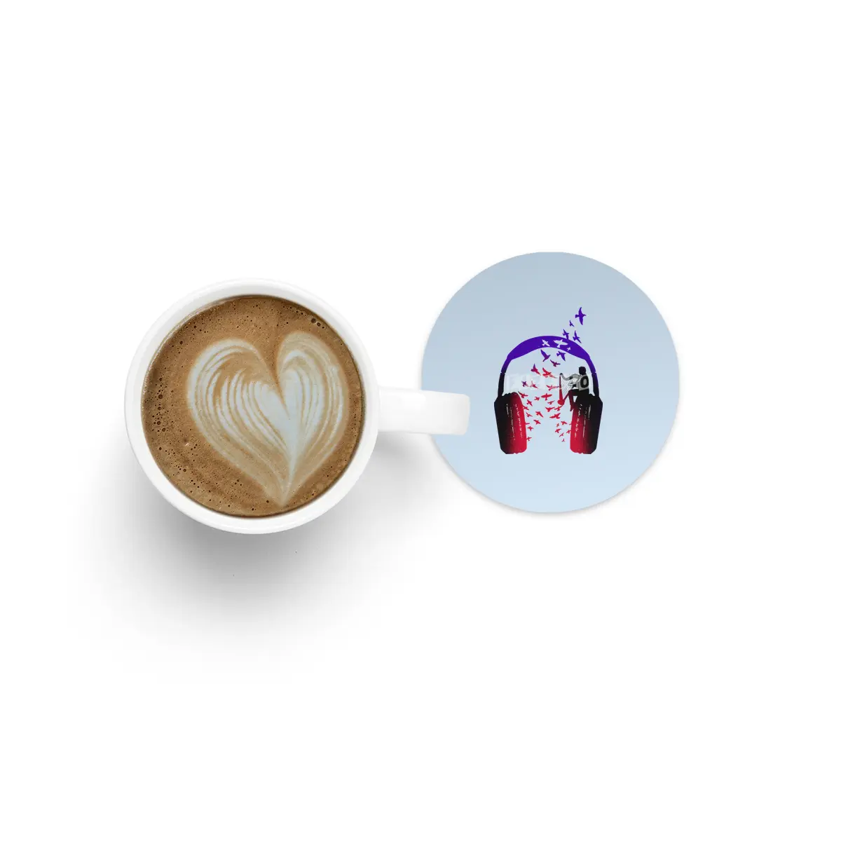 Headphone Music Harp Bardak Altlığı