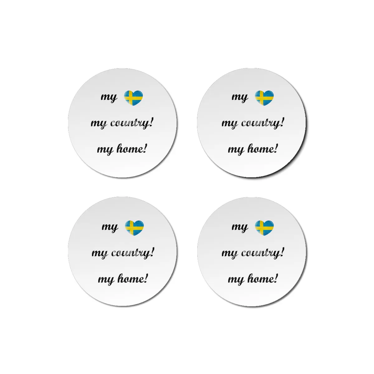 I Love Sweden, My Home, My Country, my Heart Bardak Altlığı