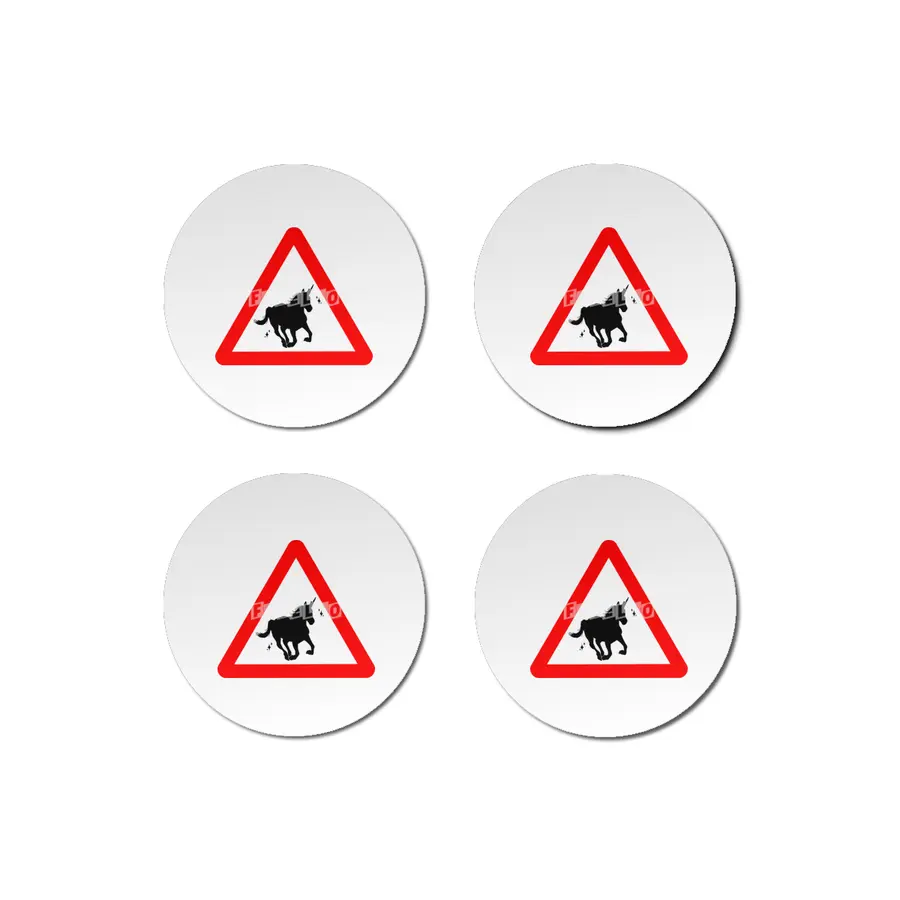 Funny Beautiful Unicorn Road Sign Shirt Bardak Altlığı