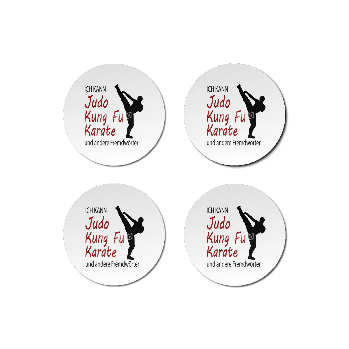 Funny Judo Kung Fu Card Martial Arts Gift Bardak Altlığı