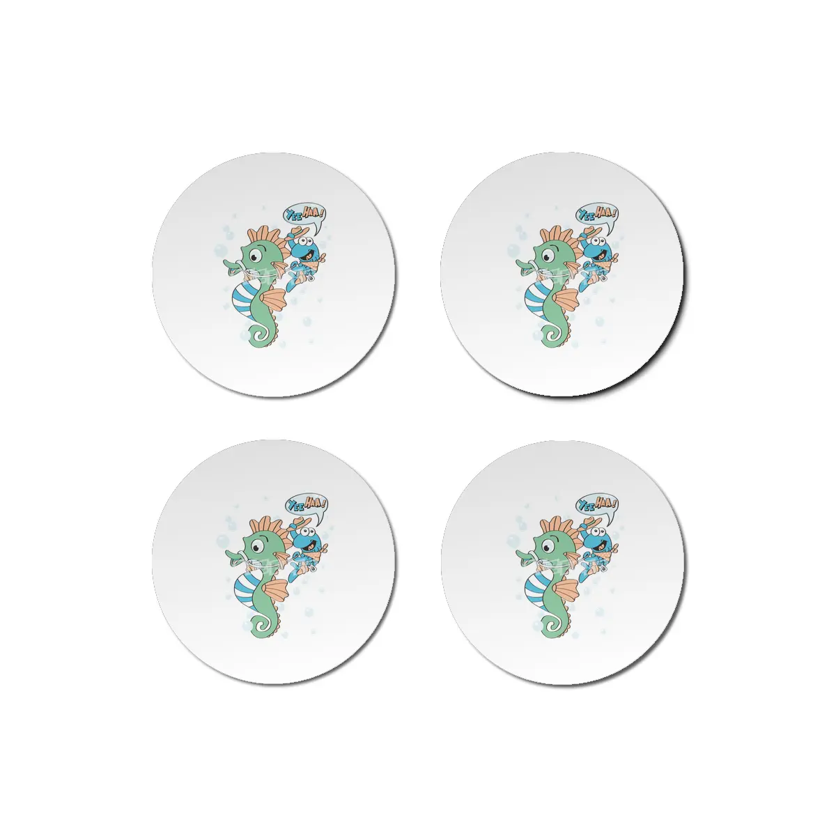 Funny Seahorse Kids Gift Birthday Bardak Altlığı
