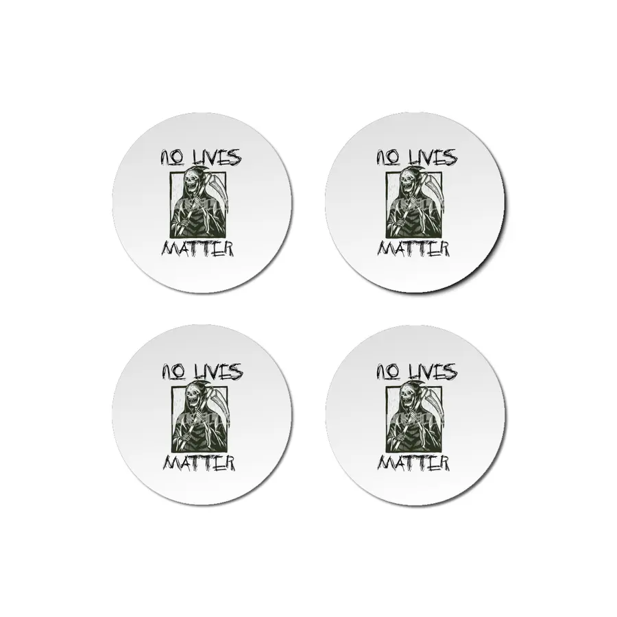 No Lives Matter Metal Rock Grim Reaper Design Bardak Altlığı