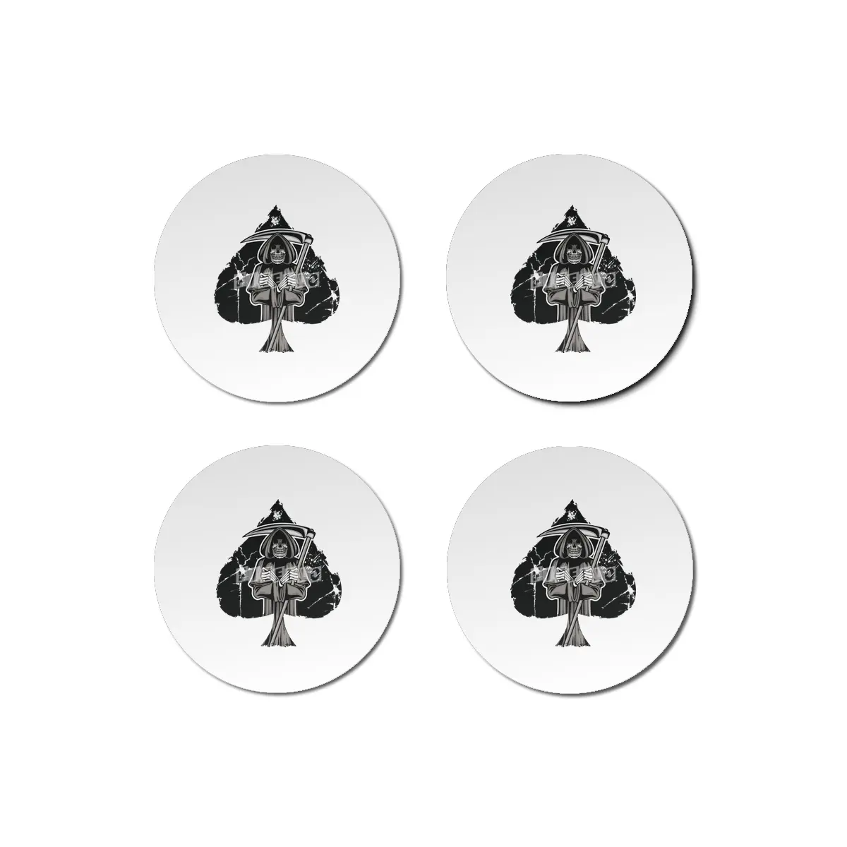 Poker Ace Of Spades Skull Las Vegas Gift Bardak Altlığı