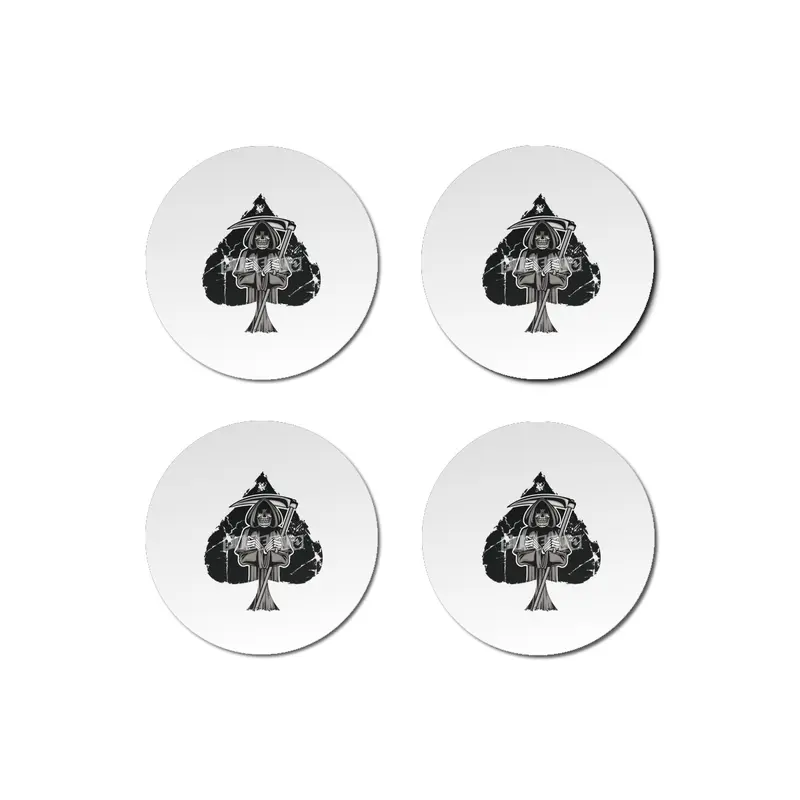 Poker Ace Of Spades Skull Las Vegas Gift Bardak Altlığı