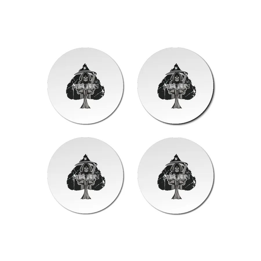 Poker Ace Of Spades Skull Las Vegas Gift Bardak Altlığı