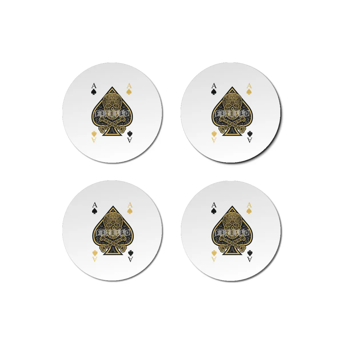 Poker Ace Of Spades Skull Las Vegas Gift Bardak Altlığı