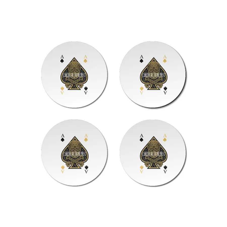 Poker Ace Of Spades Skull Las Vegas Gift Bardak Altlığı